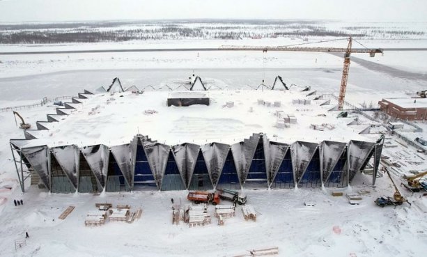 Строительство нового аэропорта в Новом Уренгое.