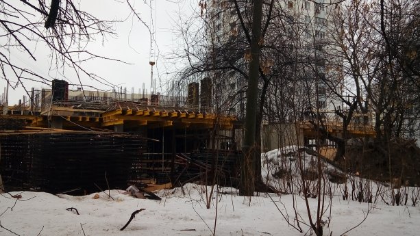 Строящийся ЖК Мессиер 18 в микрорайоне Климовск.