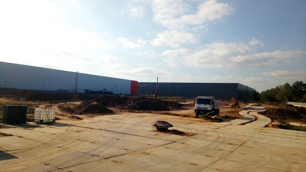 Строительство нового промышленно-складского комплекса Финтех.