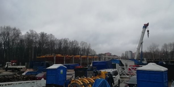 Строительство многофункционального комплекса в Красногорске.