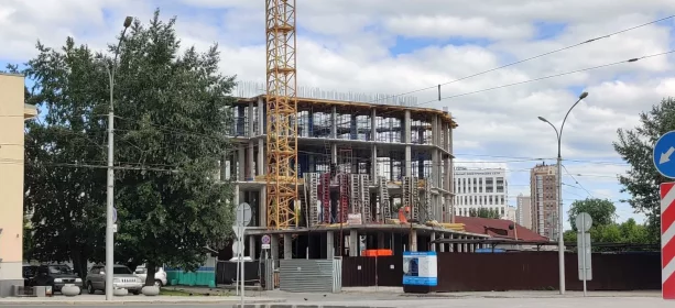 Строительство нового Делового центра в Новосибирске.