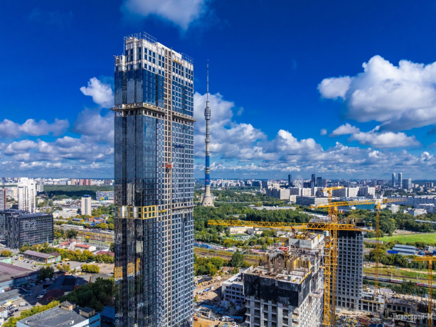 Строящийся крупный МФК UPSIDE TOWERS в Огородном проезде 2-4