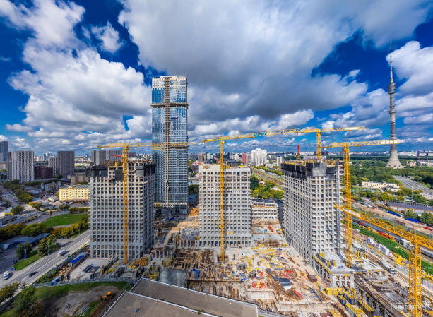 Строящийся крупный МФК UPSIDE TOWERS в Огородном проезде 2-4