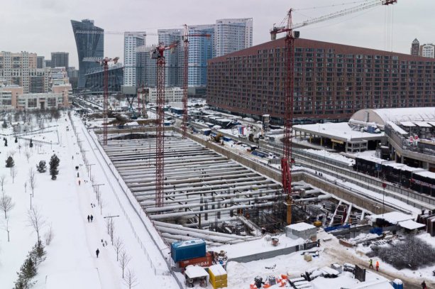 Строительство нового Бизнес-Центра STONE на Ходынском бульваре.