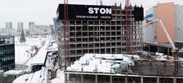 Строительство нового Бизнес-Центра STONE на Ходынском бульваре.